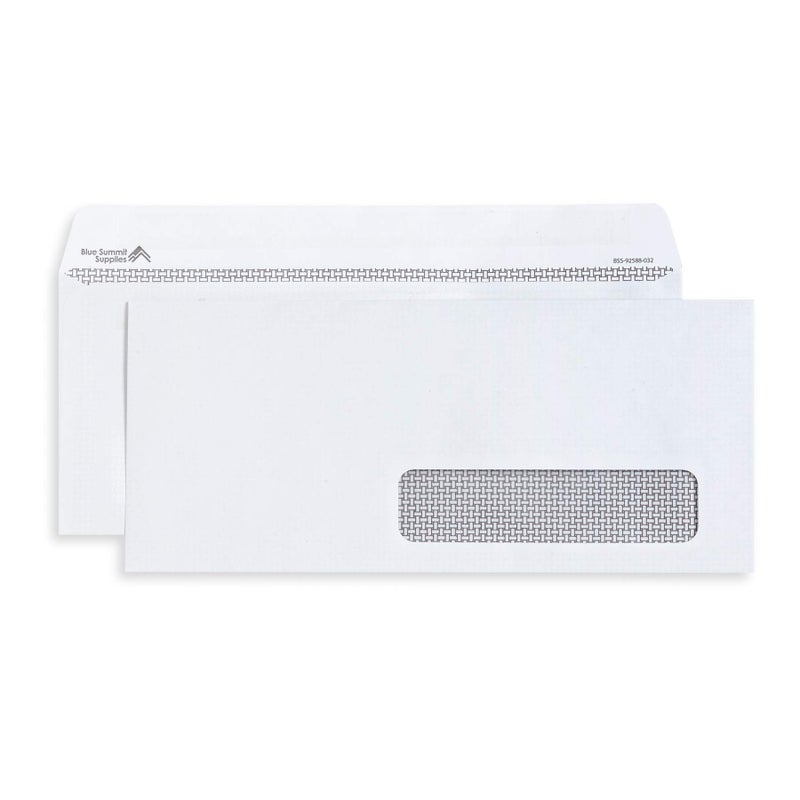 Blue Summit Supplies 500 Self Seal Number 10 Single Right Window Envelopes - Security Lining - Designed for Secure Mailing of Invoices, Documents, and Business Statements, 4 1/8 x 9 1/2 Inches, 500 Ct - Image 1
